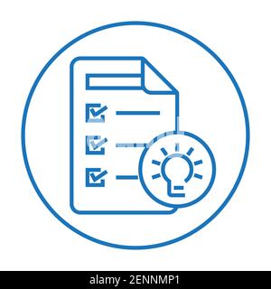 Rounded the hypothesis icon or basic assumption with light bulb vector for apps or websites Stock Vector