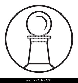 Pawn chess piece line art vector icon for apps or website Stock