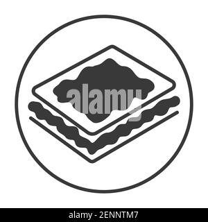 Rounded the a puff pastry or pastry sheet bread vector icon for apps and website Stock Vector