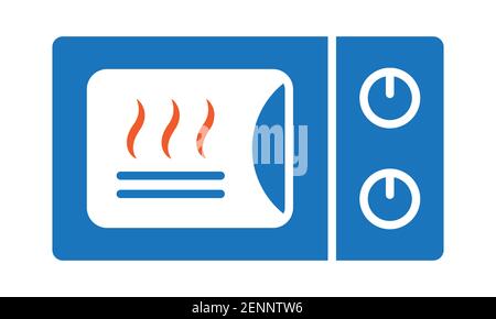 flat color icon home appliances microwave or oven for apps or website Stock Vector