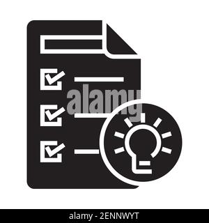 Hypothesis or basic assumption with light bulb flat vector icon for apps or websites Stock Vector