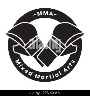 Mixed Martial Arts or MMA vector logo for apps or website Stock Vector