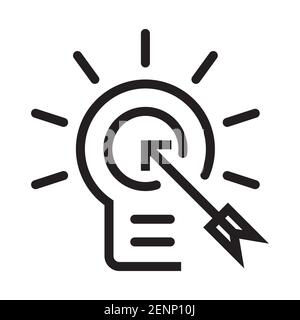 Business marketing strategy line art vector icon for apps or websites Stock Vector