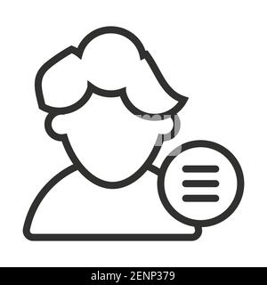 Male user profile or account menu line art icon for apps and websites Stock Vector