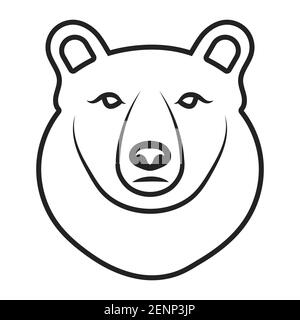 Grizzly bear / polar bear line art vector icon for apps and websites Stock Vector