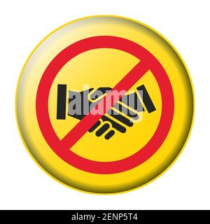 Handshake prohibition sign for apps or website Stock Vector