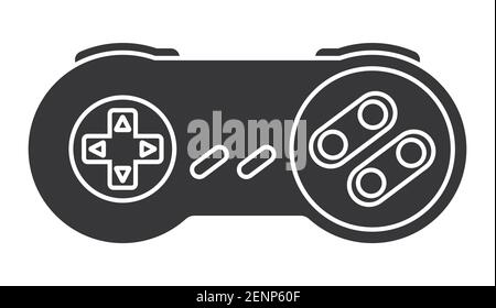 Retro video game controller or classical joystick flat vector icon for apps or website Stock Vector