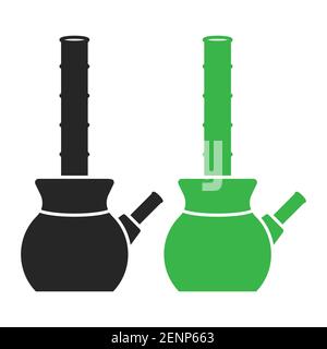 Flat vector icon bong water pipe filtration or cannabis filtering tool Stock Vector