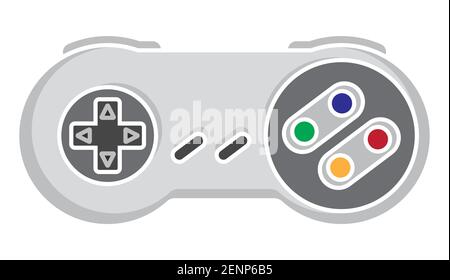 Retro video game controller or classical joystick flat vector color icon for apps or website Stock Vector