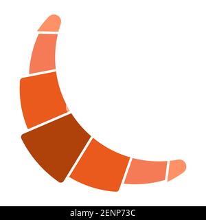 Croissant bread flat vector color icon for apps and website Stock Vector
