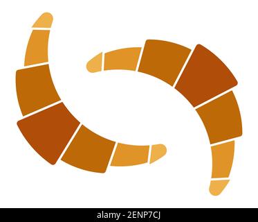 classic french croissant bread flat color icon for apps and website Stock Vector