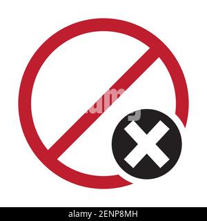 Line art color icon Delete, Cancel or Close Stock Vector