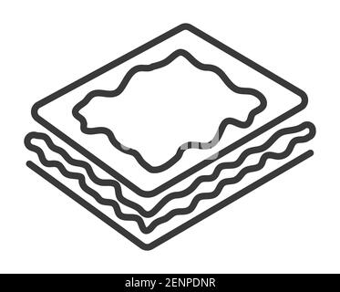 Puff pastry or pastry sheet breads line art vector icon for apps and website Stock Vector