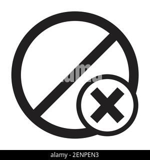 Line art icon Delete, Cancel or Close Stock Vector