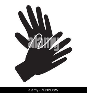 Two gloves for hand protection flat vector icon for apps and websites Stock Vector
