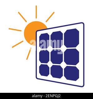 Flat vector icon a renewable energy solar panels for apps or website Stock Vector