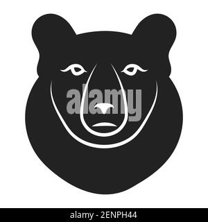 Grizzly bear or polar bear silhouette flat vector icon for apps and websites Stock Vector