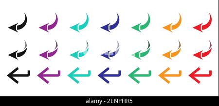 Vector icon a arrows sign or left arrow symbol collection for apps or website Stock Vector