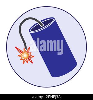 Firecracker flat vector color icon for apps or website Stock Vector