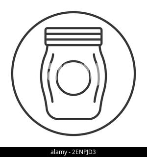 Rounded a mason bottle or Mason glass jar line art icon for apps and websites Stock Vector