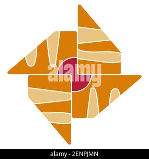 Danish pastries bread flat vector color icon for apps and website Stock Vector