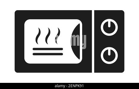 Flat vector icon home appliance microwave or countertop oven for apps or website Stock Vector