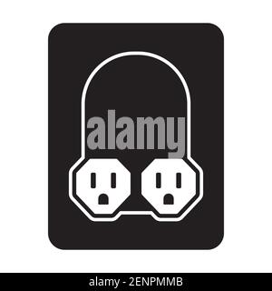 Nema 5-15 connector power outlet flat icon for apps or websites Stock Vector