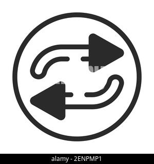 Rounded the a repeat playback or replay playlist icon for apps and websites Stock Vector