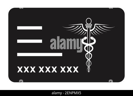 Medical health insurance card flat vector icon for apps or website Stock Vector