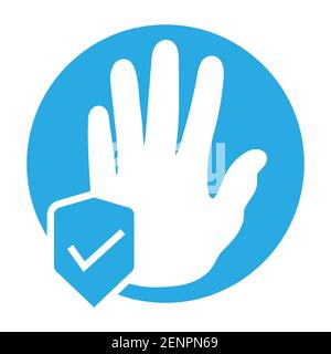 Hand protection flat color icon for apps and websites Stock Vector