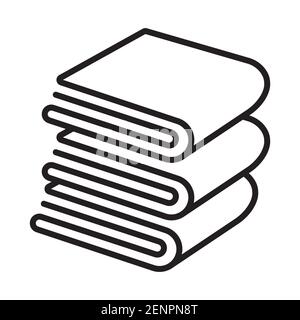 folded bath towels or hand towel line art icon for apps or website Stock Vector