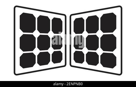 Flat icon a two solar panel for apps or website Stock Vector