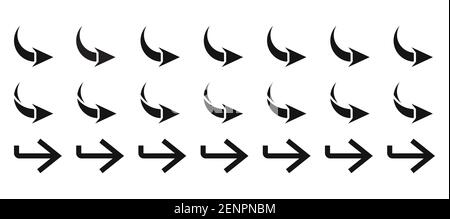Flat vector icon a arrows sign, arrow symbol set for apps or website Stock Vector