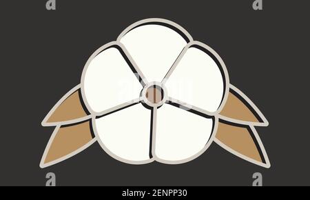 Cotton bolls / cotton flowers flat color vector icon for apps and websites Stock Vector