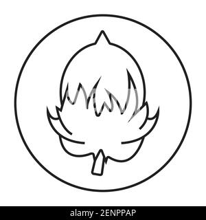 Rounded the a cotton bolls line art icon for apps and website Stock Vector
