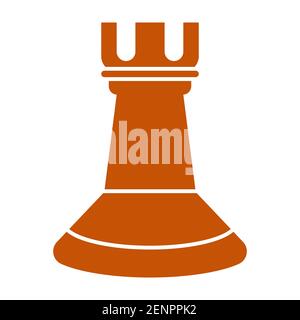 Rook chess piece flat vector color icon for apps or website Stock Vector