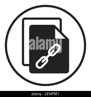 Rounded the a copy links flat vector icon for apps and websites Stock Vector