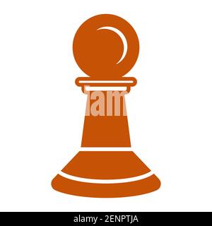 Pawn chess piece flat vector color icon for apps or website Stock Vector