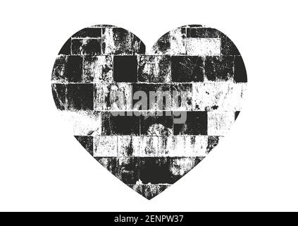 Distressed overlay brick texture, grunge background. abstract halftone vector illustration Stock Vector