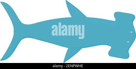 hammerhead shark on a white background Stock Vector