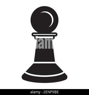 Pawn chess piece line art vector icon for apps or website Stock