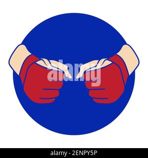 Mixed martial arts (MMA) flat color icon for apps or website Stock Vector