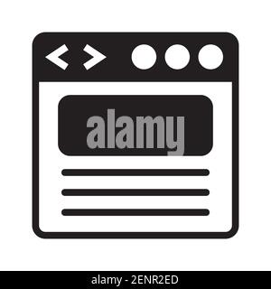 web page or website browser window flat icon for apps and websites Stock Vector
