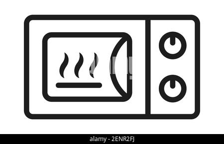 Line art icon home appliances microwave or oven for apps or website Stock Vector