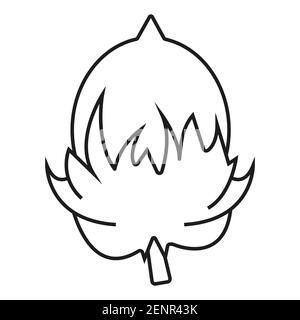 unopened cotton bolls line art vector icon for apps and website. Stock Vector