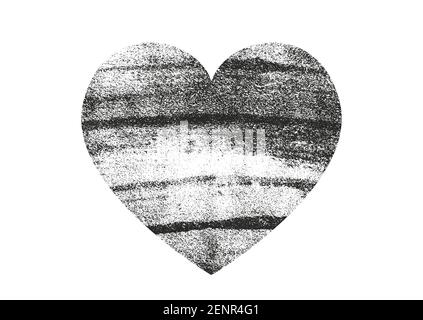 Isolated distress grunge heart with concrete texture. Element for greeting card, Valentine s Day, wedding. Creative concepts. Stock Vector
