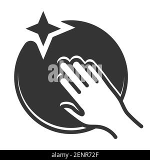 Flat vector a clean / cleaning icon with human hand for apps or website Stock Vector