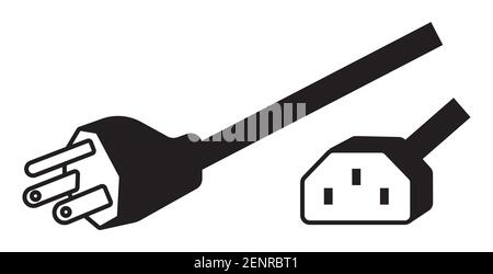 Nema 5-15 power plug flat vector icon for apps or websites Stock Vector