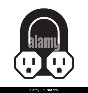 Nema 5-15 power outlet flat icon for apps or websites Stock Vector