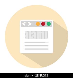 web page or website browser window flat color icon for apps and websites Stock Vector
